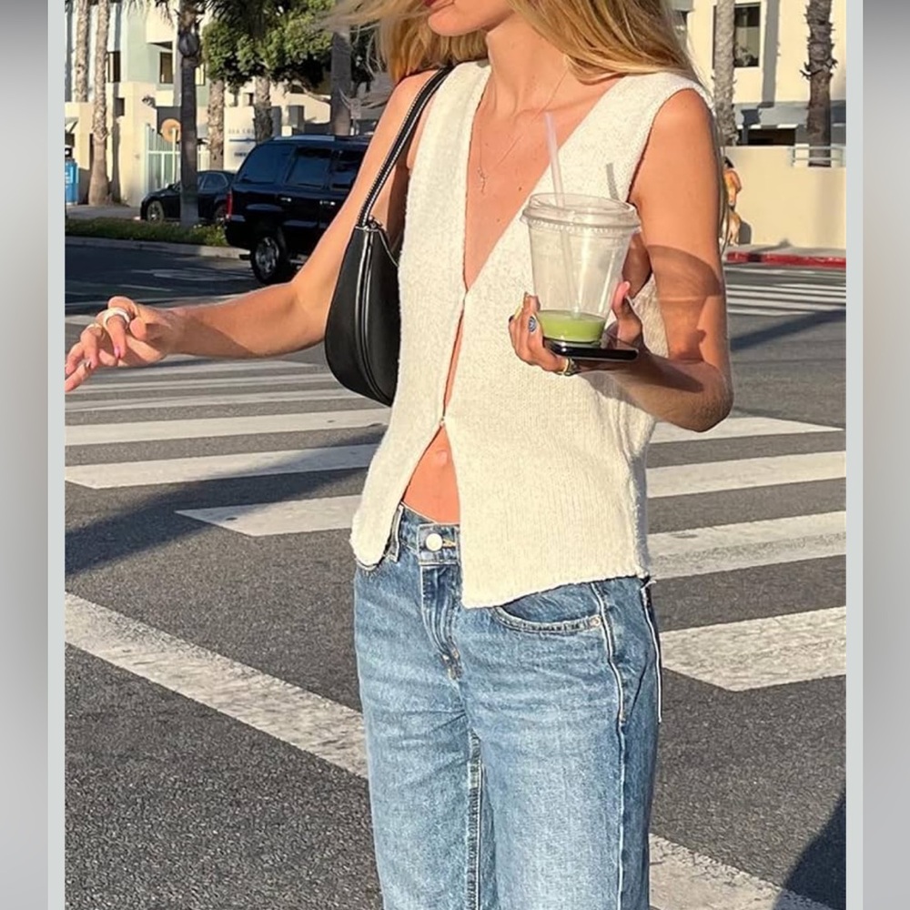 OAK + FORT Cream Knit Top